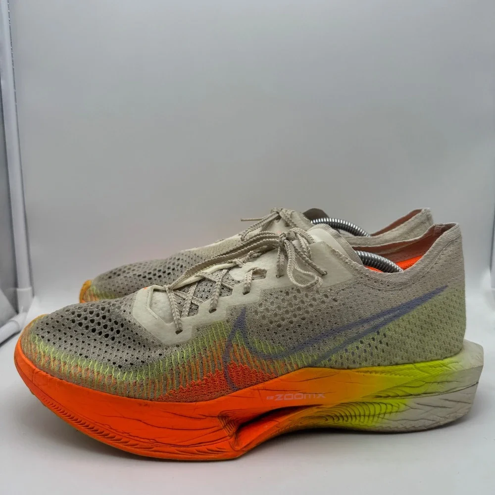 Nike ZoomX VaporFly Mens sz13 Orange Green Shoes Low Sail Next% Running Sneakers